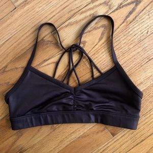 ALO Yoga Sunny Strappy Bra in Brown, XS